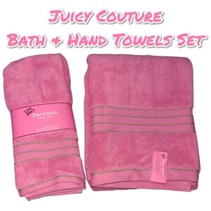 Juicy Couture Pink Bath & Hand Towels Set